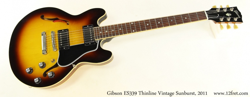 Gibson ES339 Thinline Vintage Sunburst, 2011 Full Front View