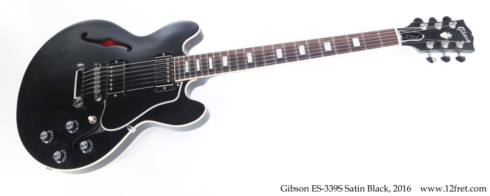 Gibson ES-339S Satin Black, 2016 Full Front View