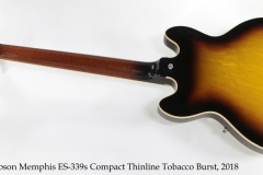 Gibson Memphis ES-339s Compact Thinline Tobacco Burst, 2008 Full Rear View