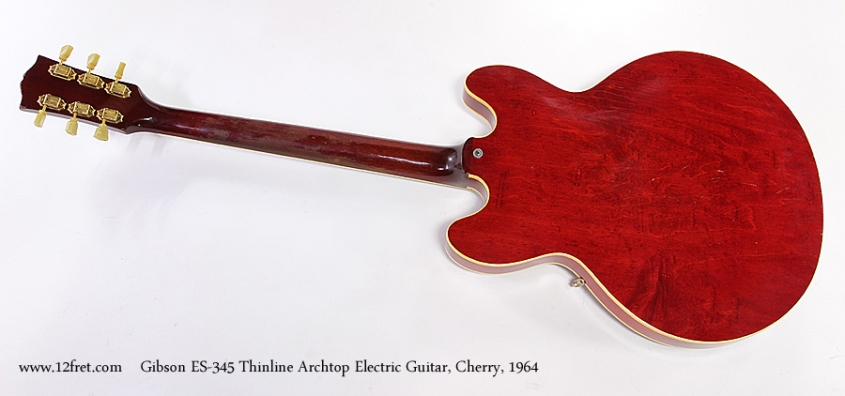Gibson ES-345 Thinline Archtop Electric Guitar, Cherry, 1964 Full Rear View