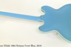 Gibson ES345 1964 Reissue Frost Blue, 2019 Full Rear View