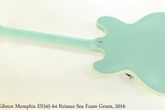 Gibson Memphis ES345 64 Reissue Sea Foam Green, 2016 Full Rear View