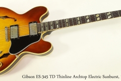 Gibson ES-345 TD Thinline Archtop Electric Sunburst, 1966    Full Front View