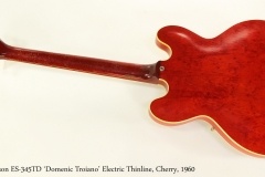 Gibson ES-345TD 'Domenic Troiano' Electric Thinline, Cherry, 1960  Full Rear View