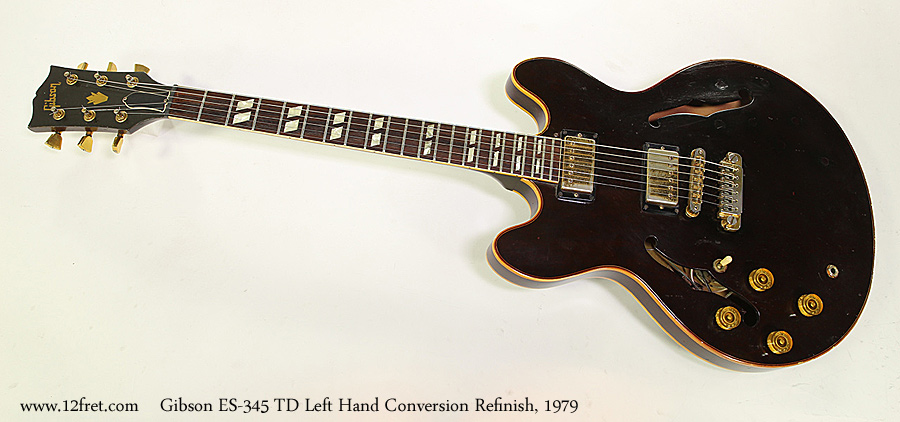Gibson ES-345 TD Left Hand Conversion Refinish, 1979 Full Front View