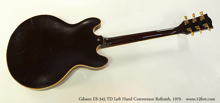 Gibson ES-345 TD Left Hand Conversion Refinish, 1979 Full Rear View