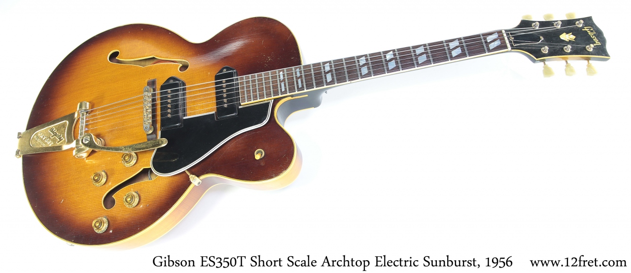 Gibson ES350T Short Scale Archtop Electric Sunburst, 1956 Full Front View