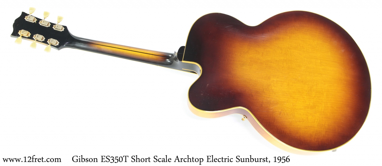 Gibson ES350T Short Scale Archtop Electric Sunburst, 1956 Full Rear View