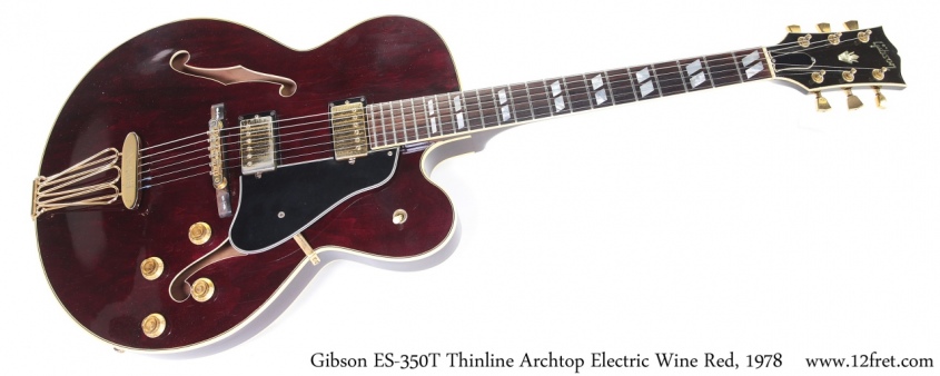 Gibson ES-350T Thinline Archtop Electric Wine Red, 1978 Full Front View