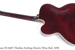 Gibson ES-350T Thinline Archtop Electric Wine Red, 1978 Full Rear View