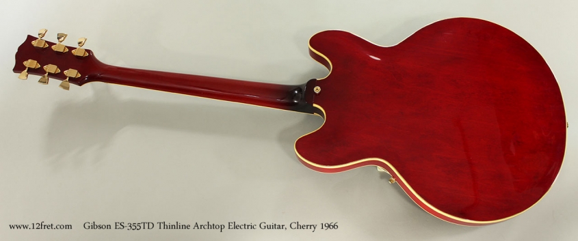 Gibson ES-355TD Thinline Archtop Electric Guitar, Cherry 1966 Full Rear View