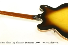 Gibson ESDP-335 Dot Neck Plain Top Thinline Sunburst, 2006 Full Rear View