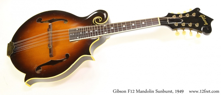 Gibson F12 Mandolin Sunburst, 1949   Full Front View