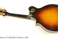 Gibson F12 Mandolin Sunburst, 1949   Full Rear View