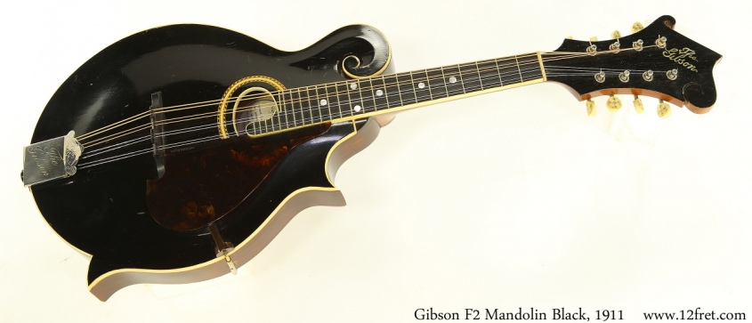 Gibson F2 Mandolin Black, 1911 Full Front View