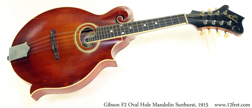 Gibson F2 Oval Hole Mandolin Sunburst, 1915 Full Front View