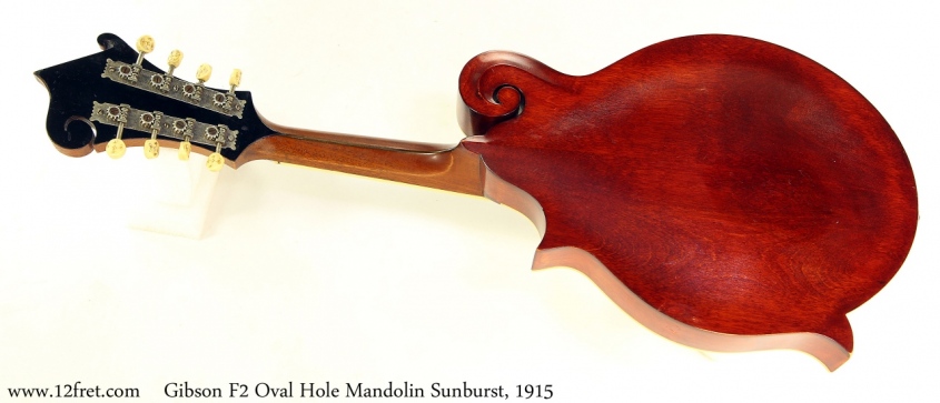 Gibson F2 Oval Hole Mandolin Sunburst, 1915 Full Rear View