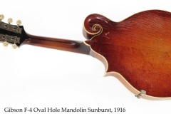 Gibson F-4 Oval Hole Mandolin Sunburst, 1916 Full Rear View