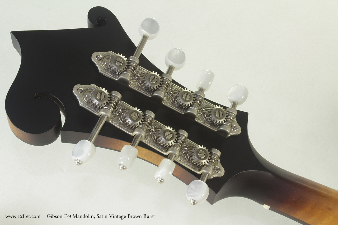 Gibson F-9 Mandolin Satin Brownburst head rear