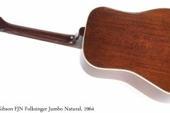 Gibson FJN Folksinger Jumbo Natural, 1964 Full Rear View