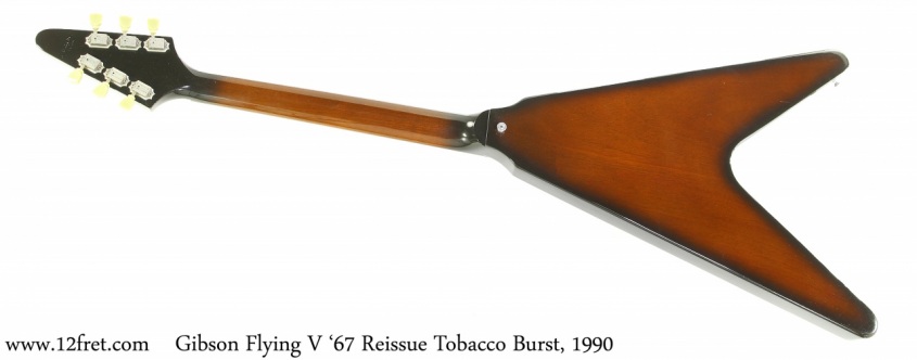 Gibson Flying V '67 Reissue Tobacco Burst, 1990 Full Rear View