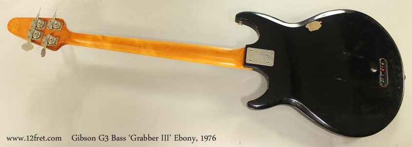 Gibson G3 Bass 'Grabber III' Ebony, 1976 Full Rear View
