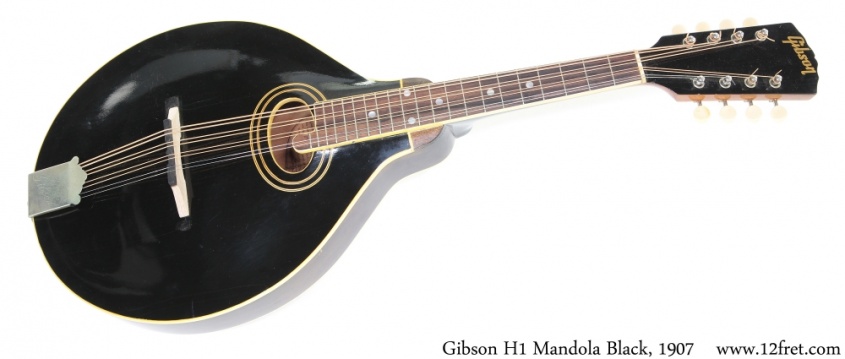 Gibson H1 Mandola Black, 1907 Full Front View