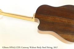 Gibson HP415 CEX Cutaway Walnut Body Steel String, 2017 Full Rear View