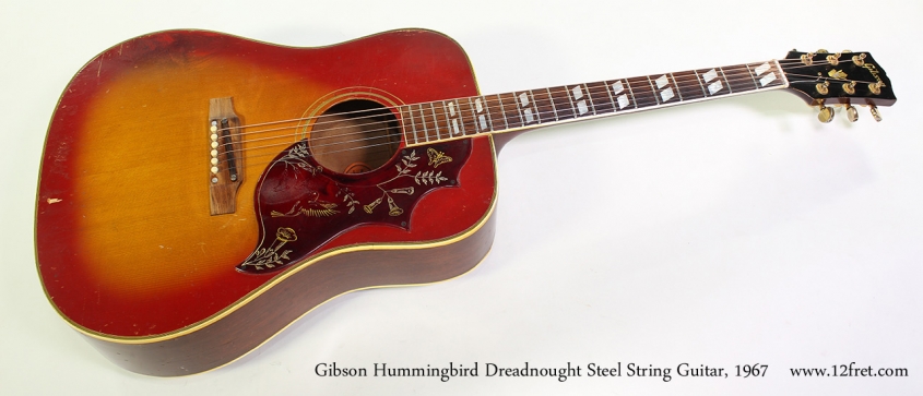 Gibson Hummingbird Dreadnought Steel String Guitar, 1967 Full Front View