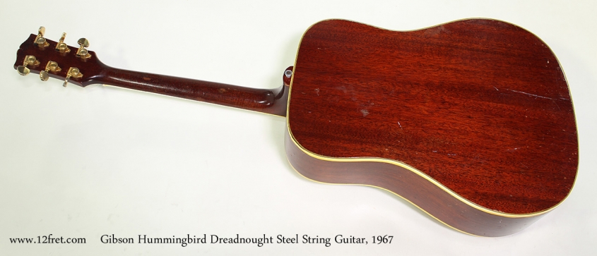Gibson Hummingbird Dreadnought Steel String Guitar, 1967 Full Rear View