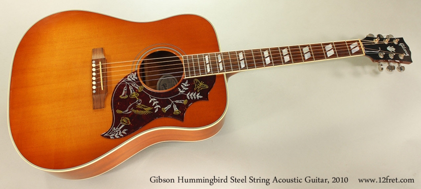 Gibson Hummingbird Steel String Acoustic Guitar, 2010 Full Front View