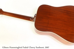 Gibson Hummingbird Faded Cherry Sunburst, 2007 Full Rear View