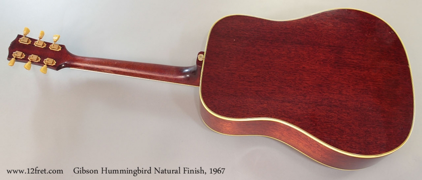 Gibson Hummingbird Natural Finish, 1967 Full Rear View