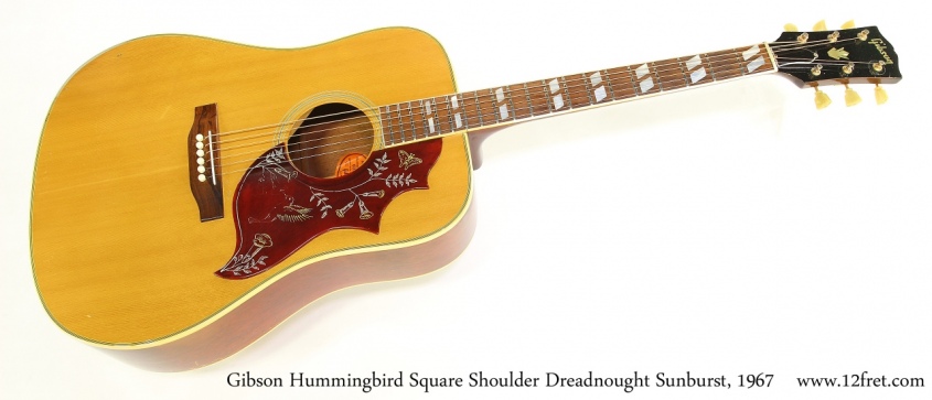 Gibson Hummingbird Square Shoulder Dreadnought Sunburst, 1967 Full Front View