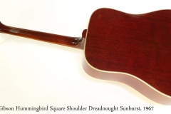 Gibson Hummingbird Square Shoulder Dreadnought Sunburst, 1967 Full Rear View