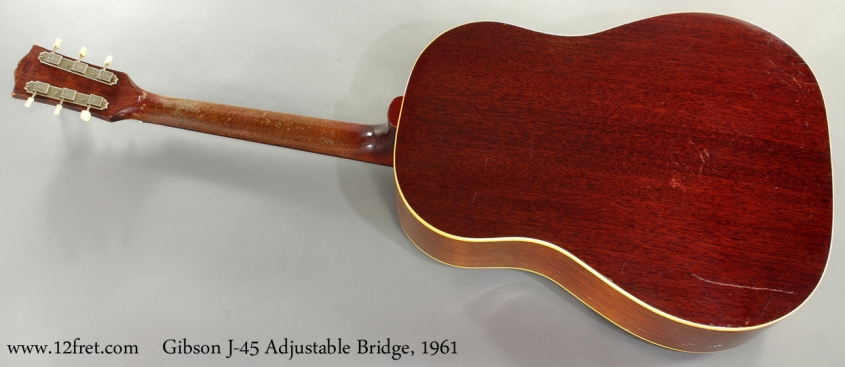 Gibson J-45 Adjustable Bridge 1961 full rear view