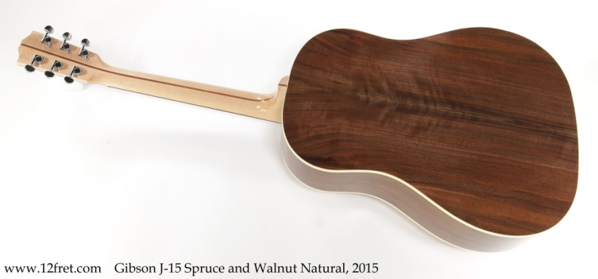 Gibson J-15 Spruce and Walnut Natural, 2015 Full Rear View