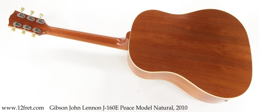Gibson John Lennon J-160E Peace Model Natural, 2010 Full Rear View