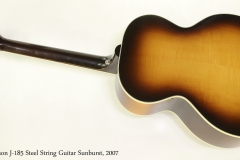 Gibson J-185 Steel String Guitar Sunburst, 2007  Full Rear View