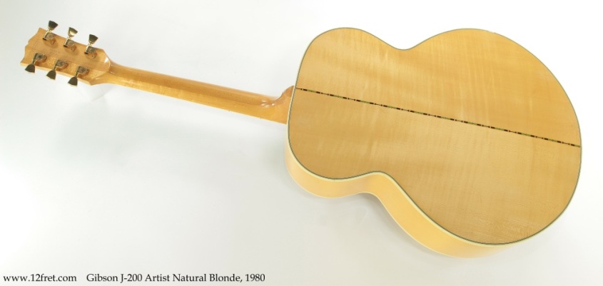 Gibson J-200 Artist Natural Blonde, 1980 Full Rear View