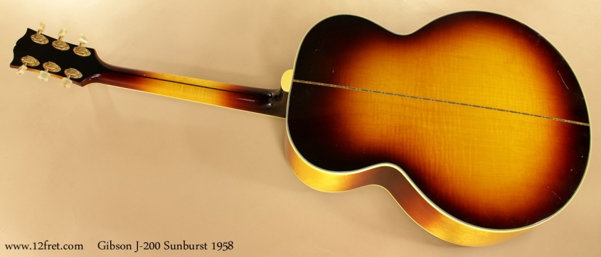 Gibson J-200 Sunburst 1958 full rear view