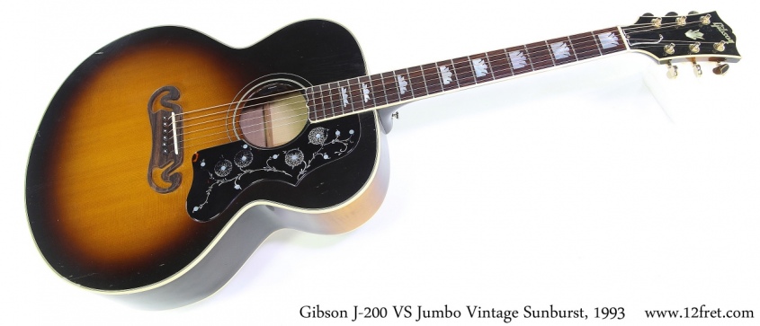 Gibson J-200 VS Jumbo Vintage Sunburst, 1993 Full Front View