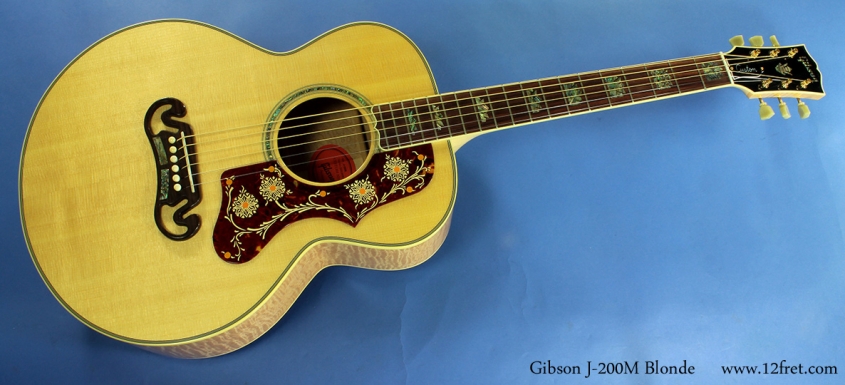 Gibson J-200M Blonde full front view