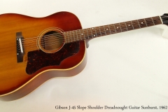 Gibson J-45 Slope Shoulder Dreadnought Guitar Sunburst, 1962 Full Front View