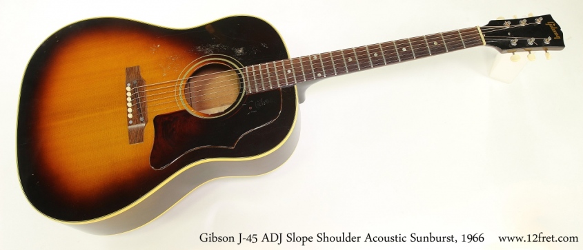 Gibson J-45 ADJ Slope Shoulder Acoustic Sunburst, 1966 Full Front View