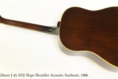 Gibson J-45 ADJ Slope Shoulder Acoustic Sunburst, 1966 Full Rear View