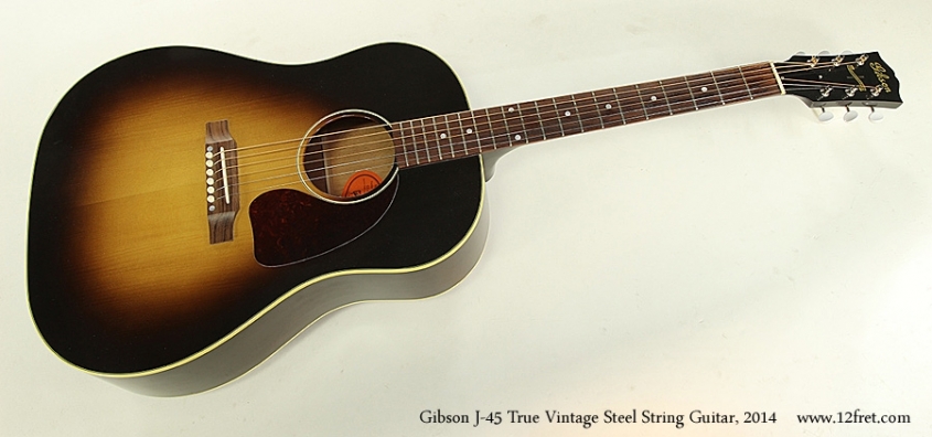 Gibson J-45 True Vintage Steel String Guitar, 2014  Full Front View