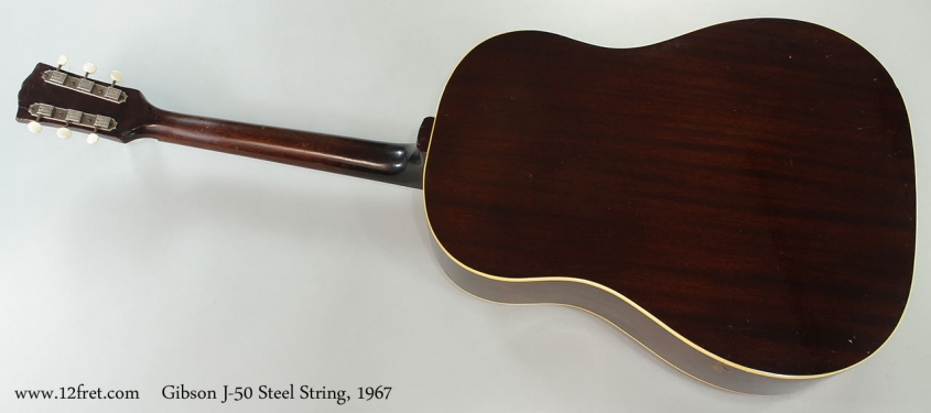 Gibson J-50 Steel String, 1967 Full Rear View