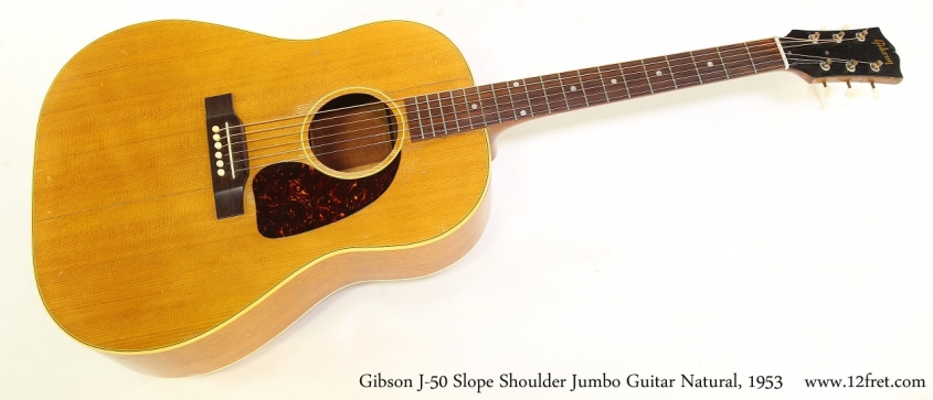 Gibson J-50 Slope Shoulder Jumbo Guitar Natural, 1953 Full Front View