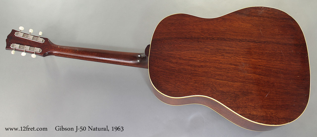 Gibson J-50 Natural 1963 full rear view